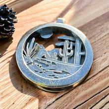Load image into Gallery viewer, Detailed Desert Pendant Necklace in Sterling Silver