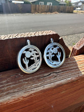 Load image into Gallery viewer, Desert on a cloudy day Pendant Necklace in Sterling Silver, reversible, two-sided