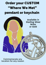 Load image into Gallery viewer, Where We Met Pendant Necklace or Keychain, Handmade, one of a kind