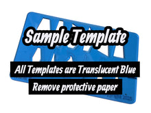 Load image into Gallery viewer, A sample of Towed Studio’s acrylic templates with the paper removed.