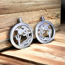 Load image into Gallery viewer, Desert on a cloudy day Pendant Necklace in Sterling Silver, reversible, two-sided