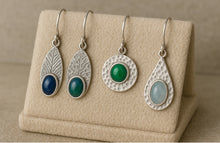 Load image into Gallery viewer, Class to make textured and gemstone earrings with towedstudio.com