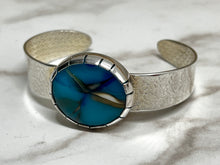 Load image into Gallery viewer, Fused glass and sterling silver cuff bracelet b-063