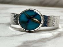 Load image into Gallery viewer, Fused glass and sterling silver cuff bracelet b-063