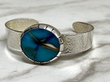 Load image into Gallery viewer, Fused glass and sterling silver cuff bracelet b-063