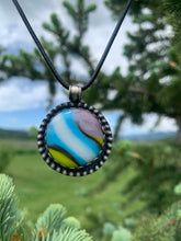 Load image into Gallery viewer, Fused glass and sterling silver pendant  by Towed Studio