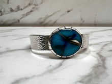 Load image into Gallery viewer, Fused glass and sterling silver cuff bracelet b-063