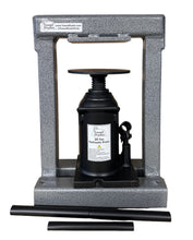 Load image into Gallery viewer, This small and mighty hydraulic press for jewelry making is the smallest most portable hydraulic press on the market. It is made only by Towed Studio, LLC in Tucson, Arizona.