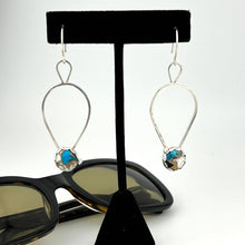 Load image into Gallery viewer, Kingman's Composite Turquoise and White Buffalo Dangle Earrings handmade by www.TowedStudio.com