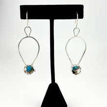 Load image into Gallery viewer, Kingman's Composite Turquoise and White Buffalo Dangle Earrings handmade by www.TowedStudio.com