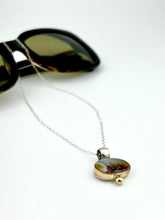 Load image into Gallery viewer, Scenic Agate Pendant Necklace set in Sterling Silver with 14 gold filled bezel and accent, handmade by www.TowedStudio.com