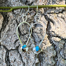 Load image into Gallery viewer, Kingman's Composite Turquoise and White Buffalo Dangle Earrings handmade by www.TowedStudio.com