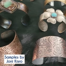 Load image into Gallery viewer, Sample jewelry made by Joni Kisro demonstrating the use of the bracelet bender tool that she invented in 1976. It is now exclusively manufactured by www.TowedStudio.com in Tucson, Arizona.