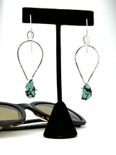 Load image into Gallery viewer, Hubei Turquoise and sterling silver earrings, handmade by www.TowedStudio.com