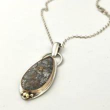 Load image into Gallery viewer, Indonesian Fossil Coral in sterling silver with a 14k gold filled bezel and accents.