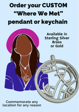 Load image into Gallery viewer, Where We Met Pendant Necklace or Keychain, Handmade, one of a kind
