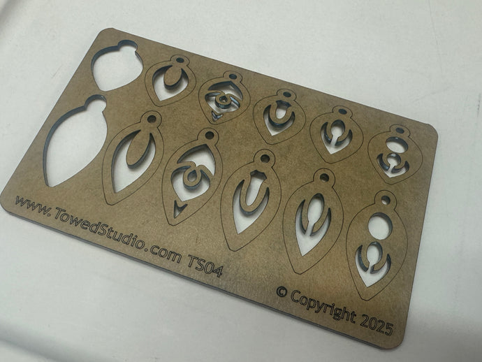 TS-04 Earring, Pendant, or Bracelet Jewelry Layering Template - jewelry stencil