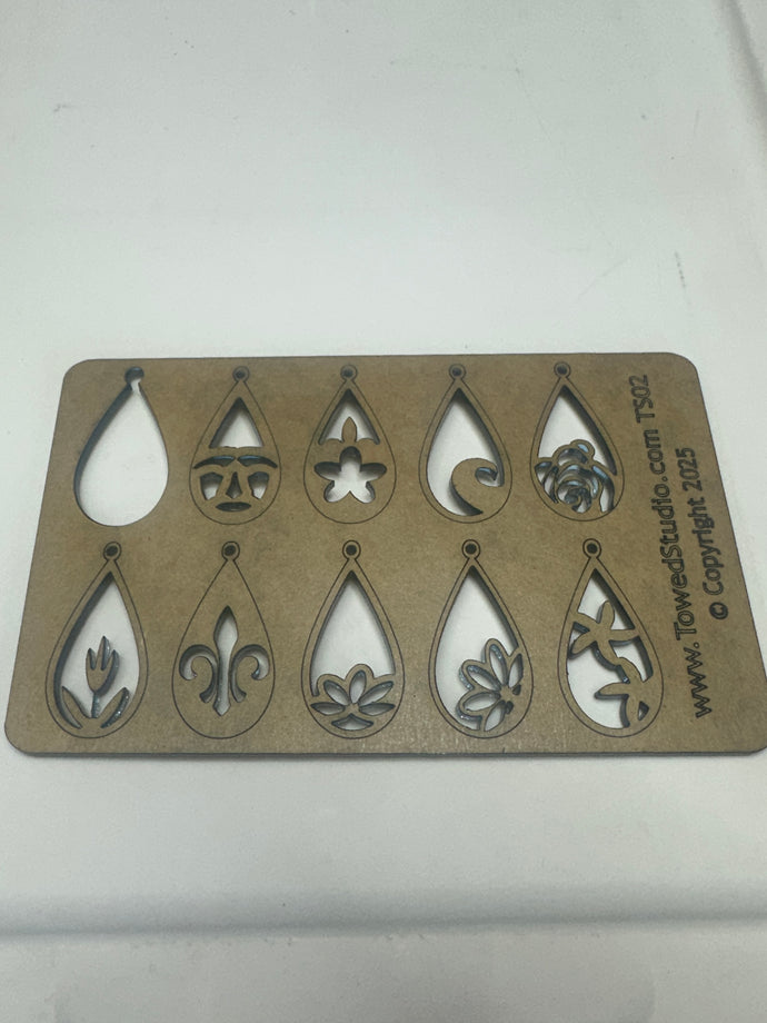 TS-02 Earring, Pendant, or Bracelet Jewelry Layering Template - jewelry stencil