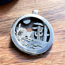 Load image into Gallery viewer, Detailed Desert Pendant Necklace in Sterling Silver
