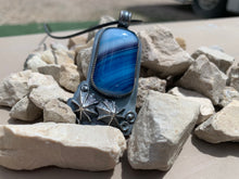 Load image into Gallery viewer, Fused glass and sterling silver pendant by www.TowedStudio.com
