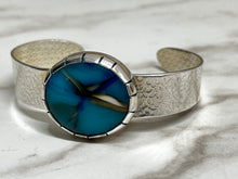 Load image into Gallery viewer, Fused glass and sterling silver cuff bracelet b-063
