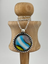 Load image into Gallery viewer, Fused Glass and Sterling Silver Pendant P-114
