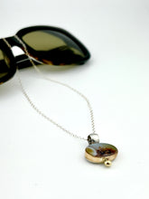 Load image into Gallery viewer, Scenic Agate Pendant Necklace set in Sterling Silver with 14 gold filled bezel and accent, handmade by www.TowedStudio.com
