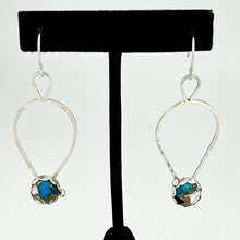 Load image into Gallery viewer, Kingman&#39;s Composite Turquoise and White Buffalo Dangle Earrings handmade by www.TowedStudio.com

