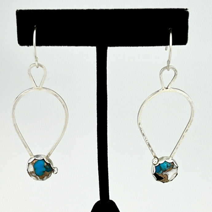 Kingman's Composite Turquoise and White Buffalo Dangle Earrings handmade by www.TowedStudio.com